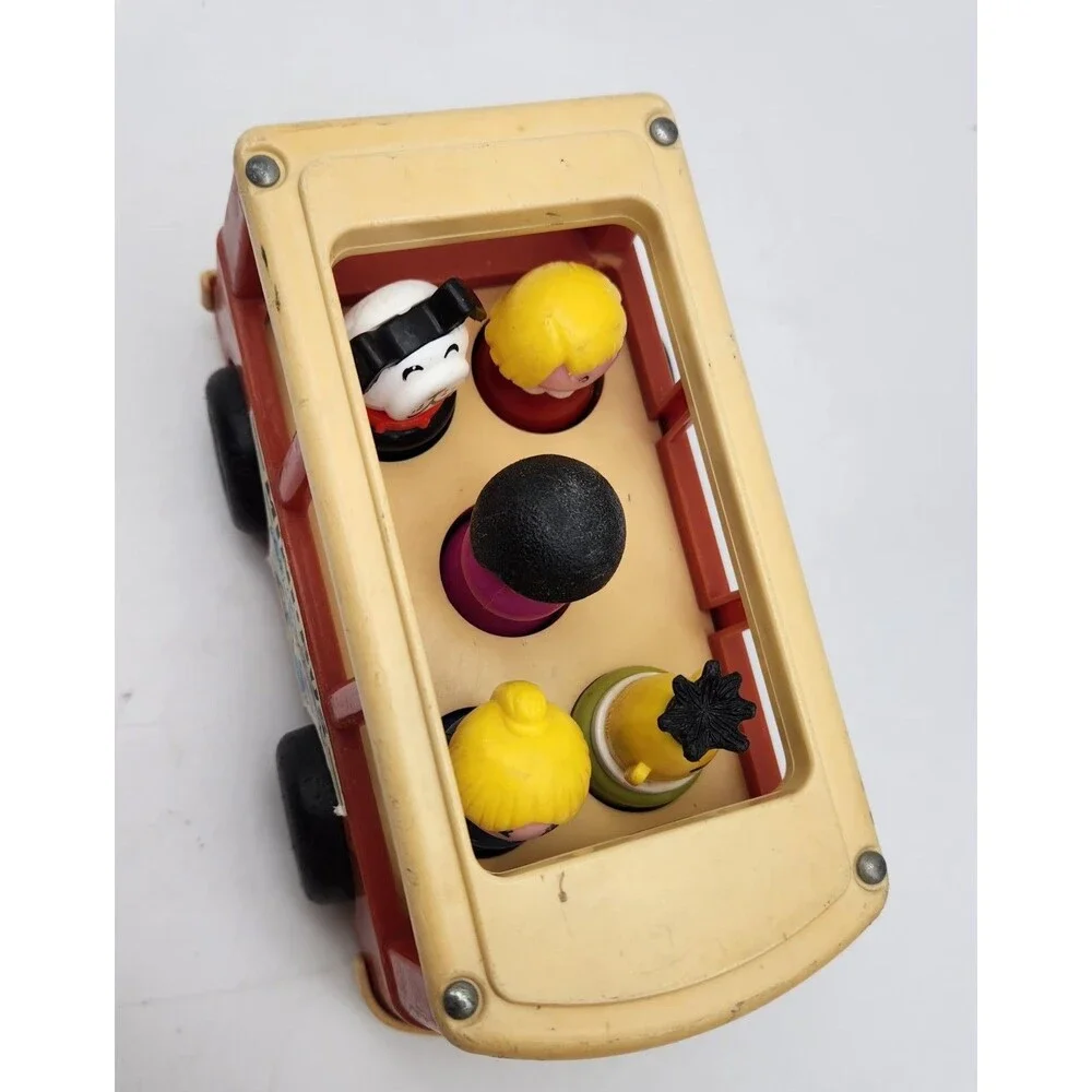 Fisher Price 1969 MINI BUS 6x3 w/ 5 passengers including Dog and Bert (Driving)